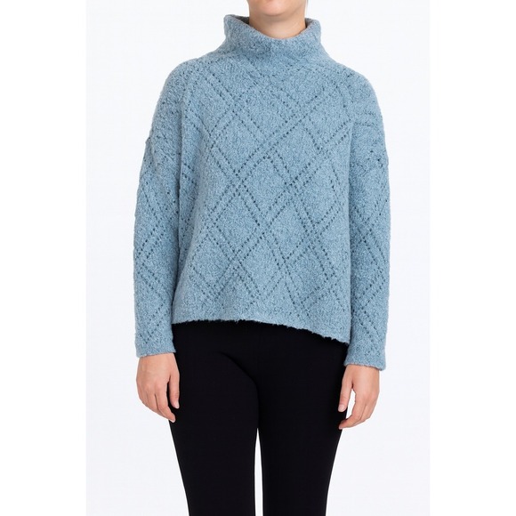Soft Joie Turtleneck‎ Sweater Fuzzy Knit Diamond Pattern Pullover XXS - Picture 1 of 5